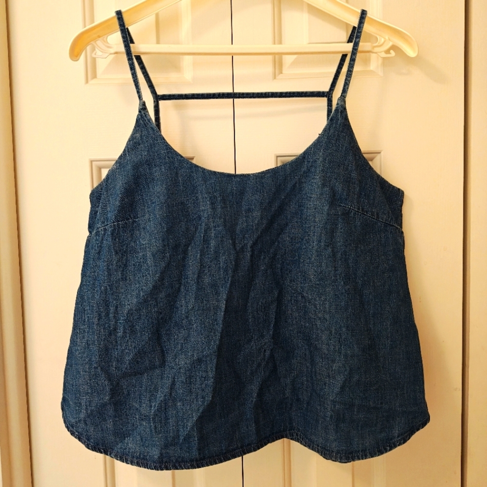 Y2K Hidden Jeans Classic Blue Denim Camisole Tank Top.